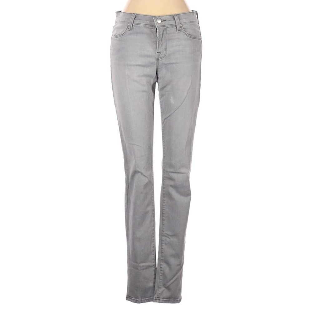 J Brand Jeans Gray Light Wash Skinny Leg Cut Mid Rise Waist Size 26 #450
